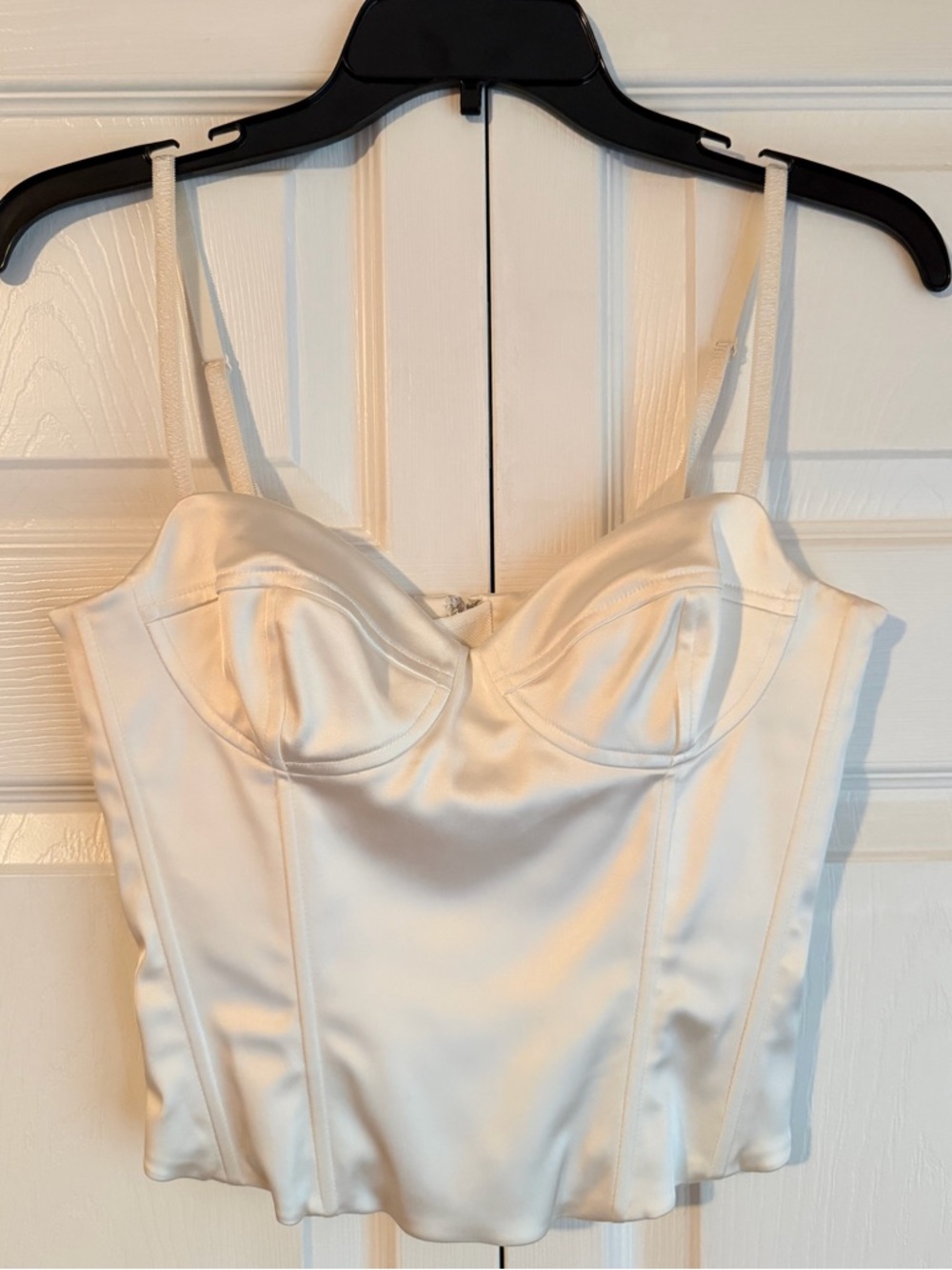 Wilfred White Satin Bustier Crop Top